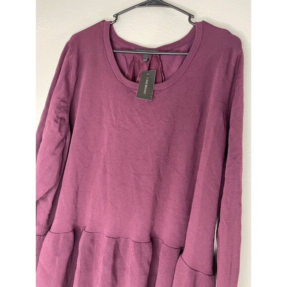 Lane Bryant Deep Purple Peplum Top Size 26/28 - Picture 4 of 4